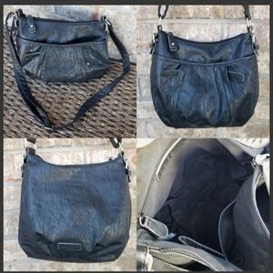 NINE & CO By Nine West BLACK  Leather Crossbody Shoulderbag Purse Handbag